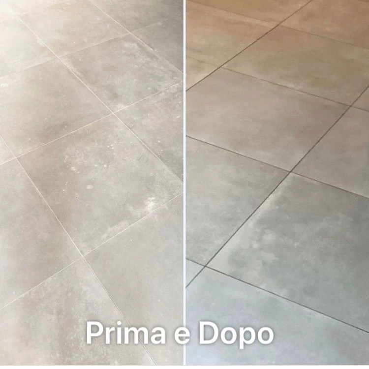 pulizia pavimenti bagno prima e dopo intervento